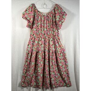 Grace Karin Floral Tiered Maxi Dress 2XL Plus Bubble Sleeve Cottagecore Romantic